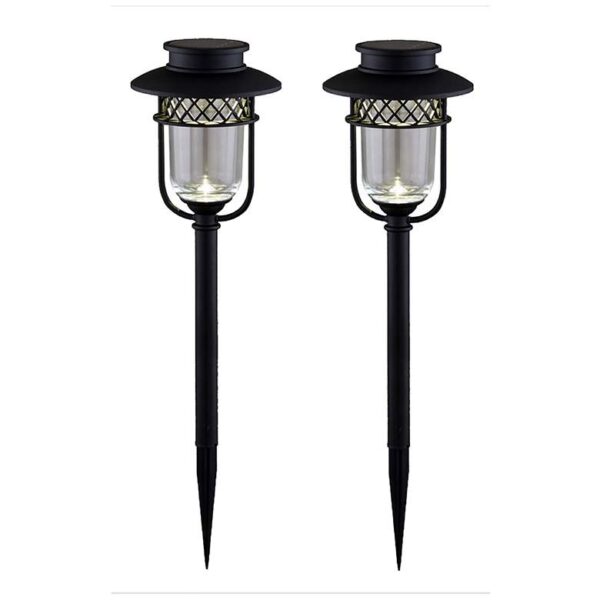 Black 5 1/2" High Solar LED Landscape Path Lights Set of 2