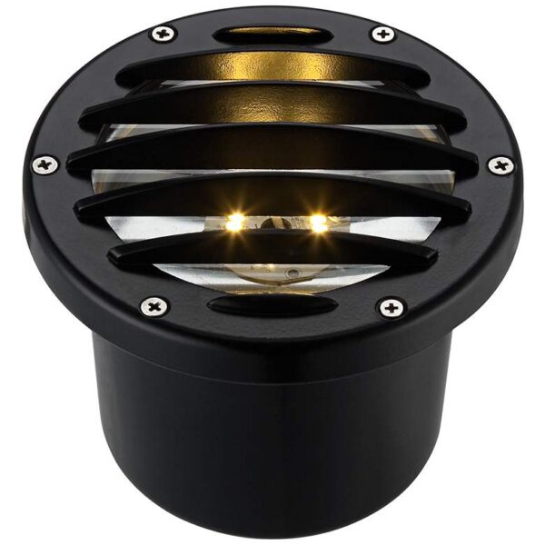 Black Die-Cast Aluminum Large LED In-Ground Well Light