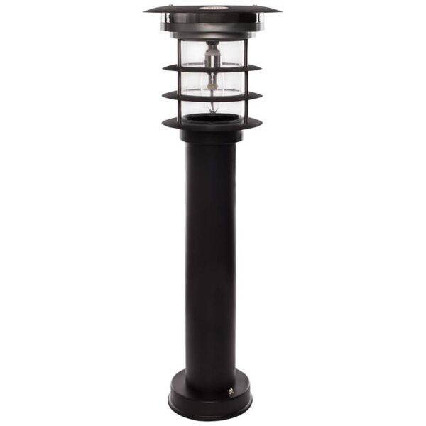 Bollard 24" High Black Finish Solar Powered LED Landscape Light